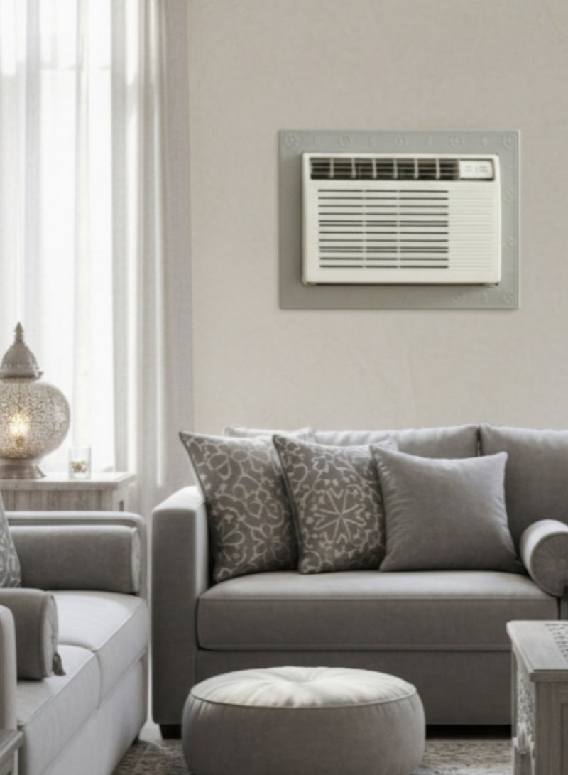 بهنس برواز مكيف شباك ذكي بلاستيك رمادي جاهز عالي الجودة براويز مكيفات شباك لاحاجة الى مسامير التثبيت اطار و ديكور المكيف الشباك مانعة للغبار والحشرات يحافظ على هواء التكييف كاملا بالغرفة سهولة الفك التركيب التنظيف - Image 3